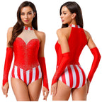 Circus Bodysuit | Rhinestones & Gloves