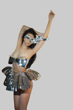 Shiny 2-Piece Rayon Skirt Set