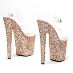 Clear Glitter Platform Sandals - 20cm Pole Dance Heels