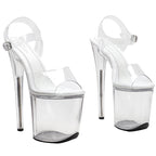 8-Inch Clear Platform Heels - Pole Dance Shoes