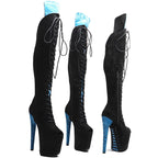 8-Inch Suede Thigh-High Platform Boots | Lace-Up