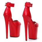 20CM Platform Sandals - Matte Finish High Heel Pole Dance Shoes