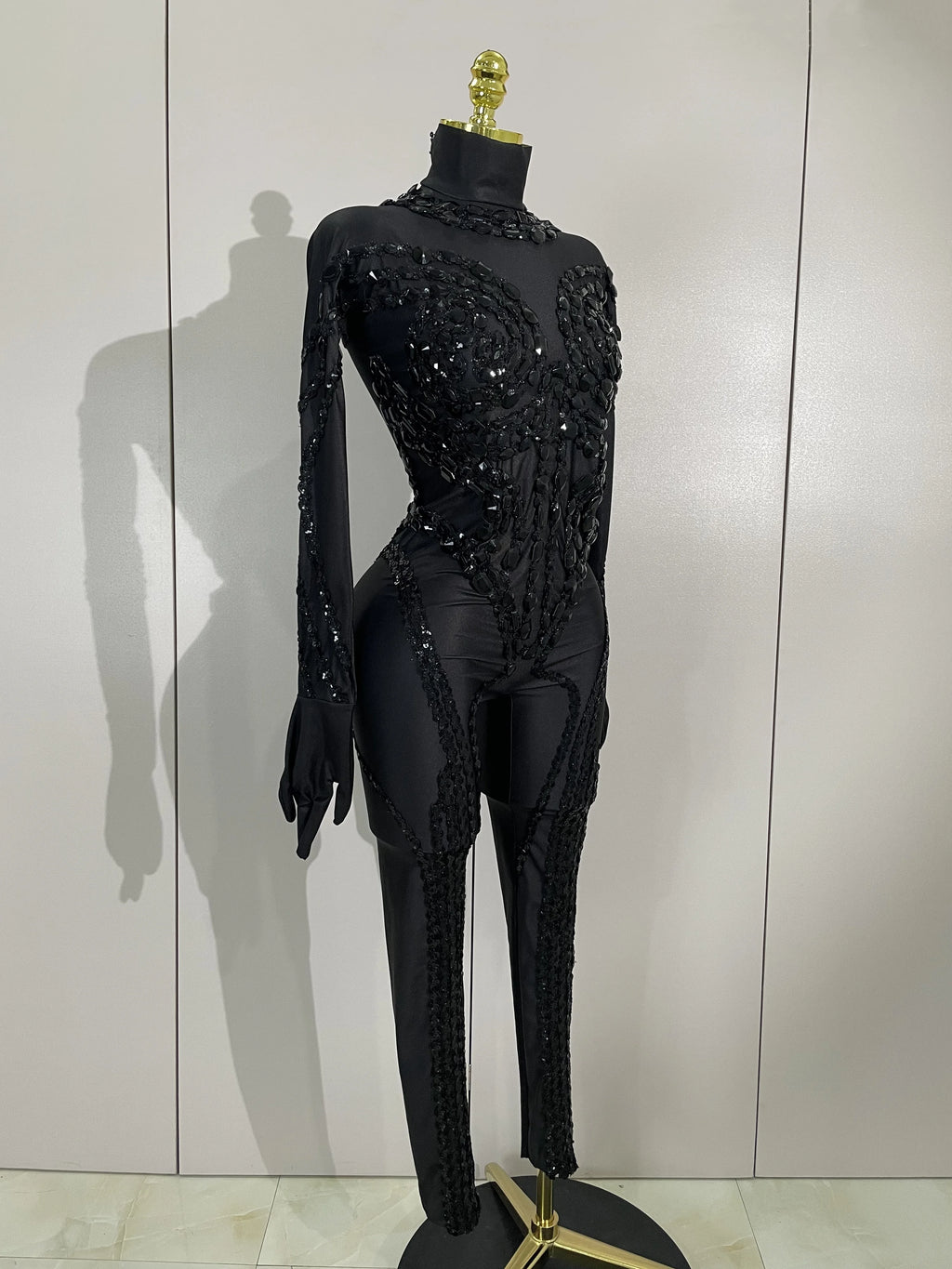 Mesh & Spandex Stage Jumpsuit | Slim Fit | S–XL