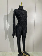 Mesh & Spandex Stage Jumpsuit | Slim Fit | S–XL