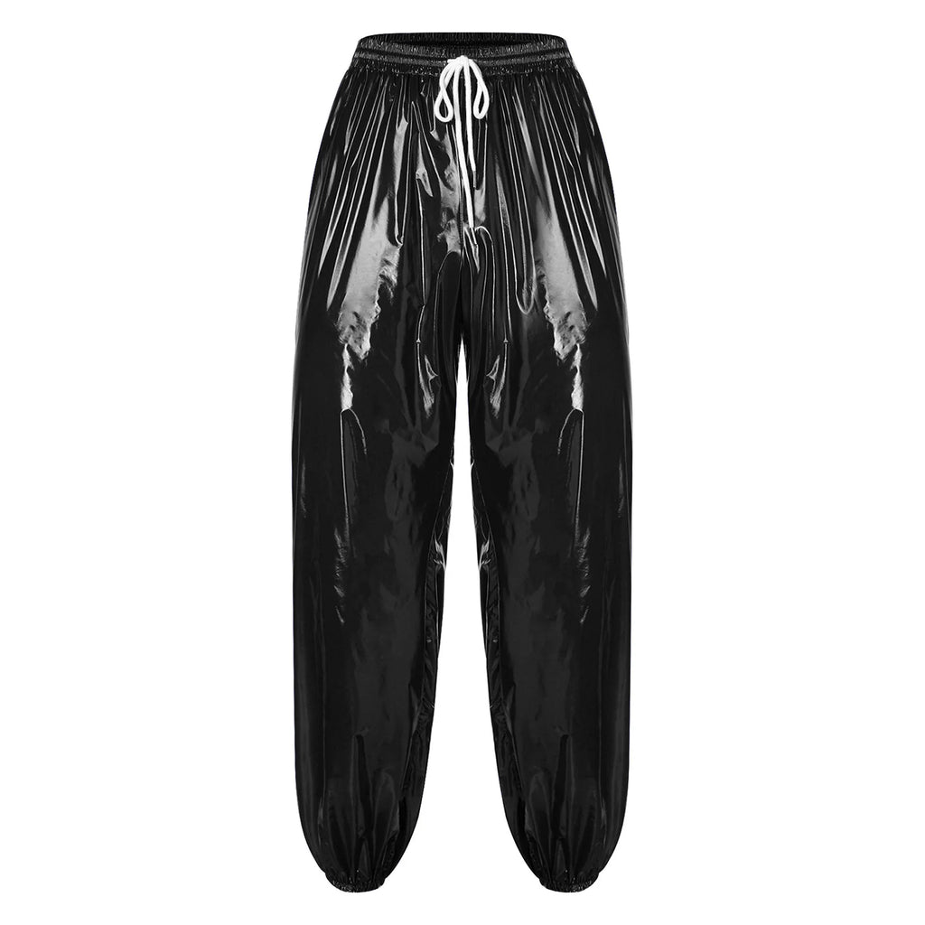 Men's Glossy Pants | Baggy Drawstring Fit