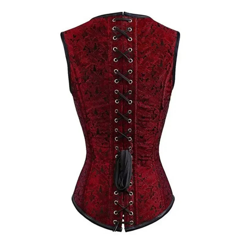 Steampunk Gothic Overbust Corset | Steel Boned Jacquard | S–XXL