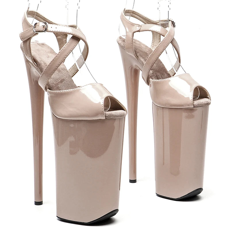 10-Inch Patent Platform Heels | Open Toe