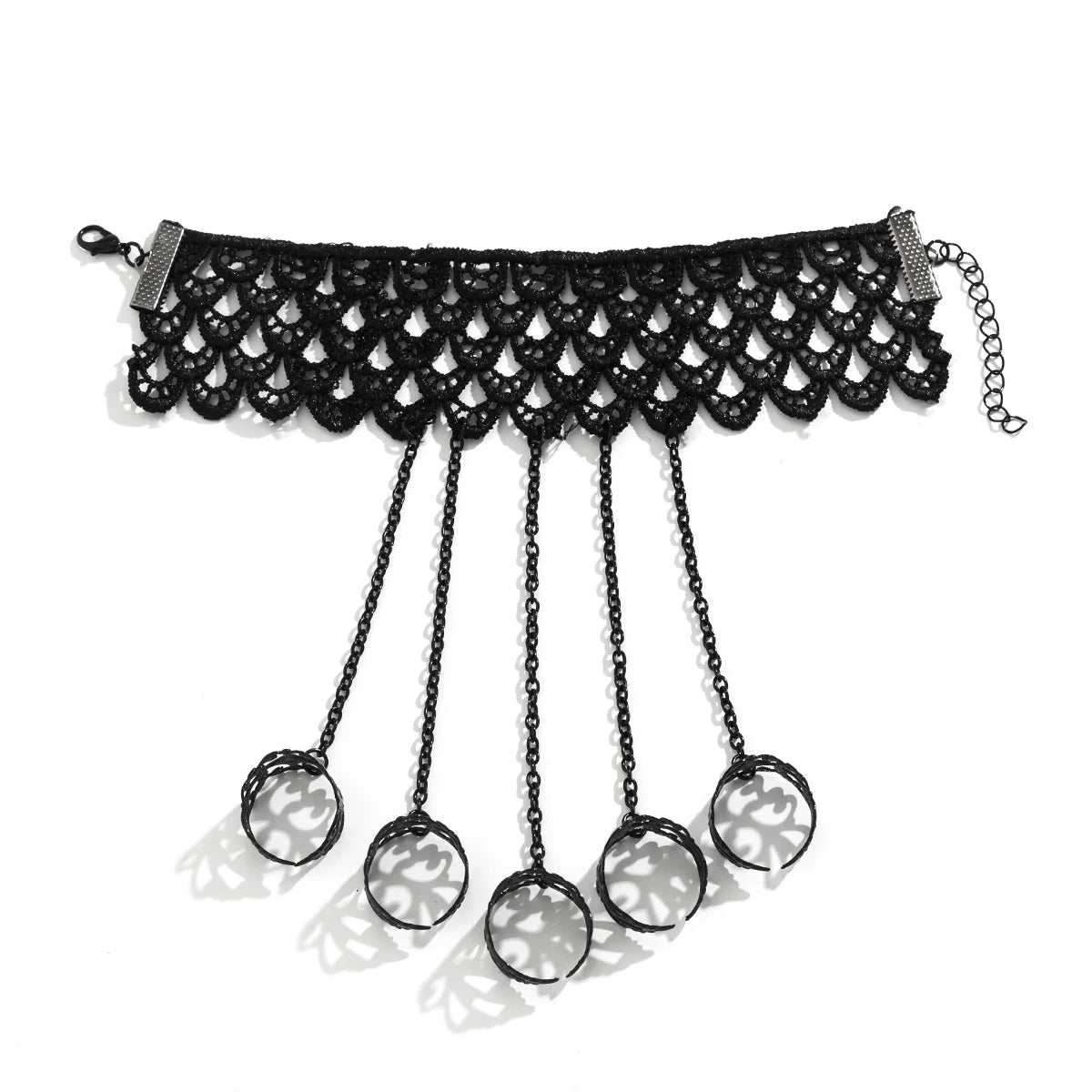 Lace Hand Harness | Black Chains