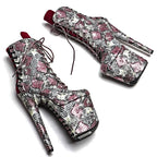 20cm Two-Color Mix Ankle Boots - Trendy Platform Dance Boots