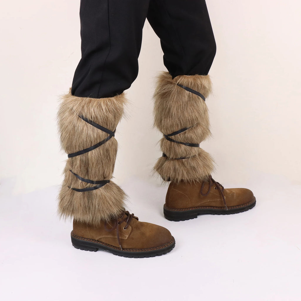 Faux-Fur Viking Leg Wraps | Costume