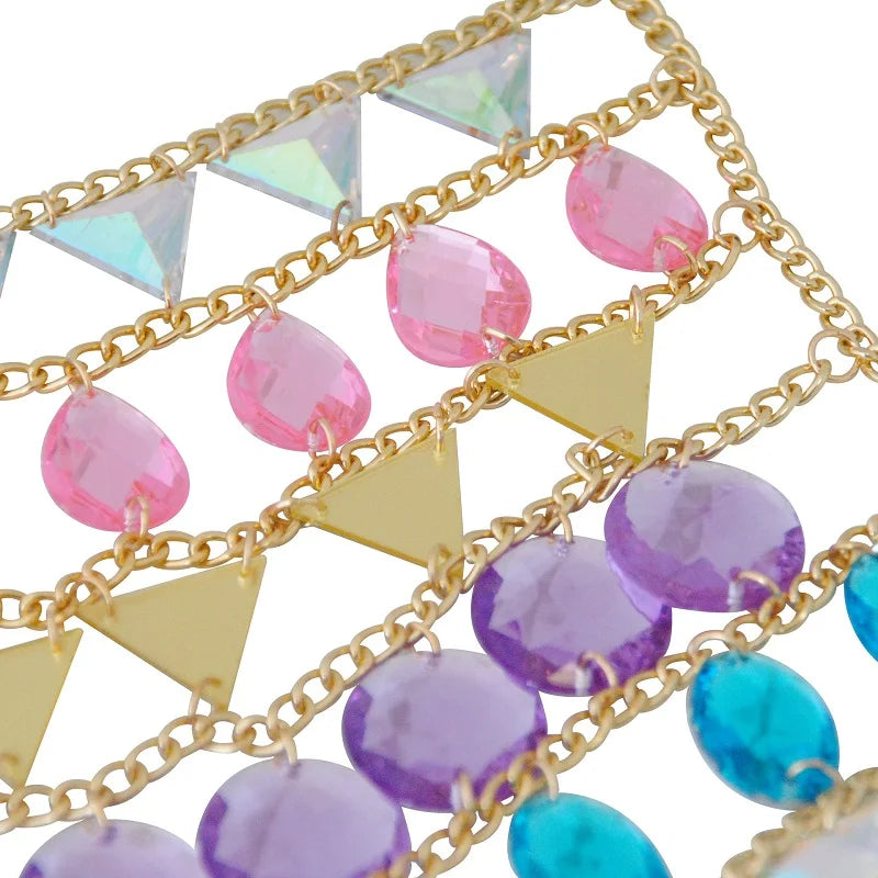 Crystal Halter Crop Top - Gem Embellished Festival Tank Top