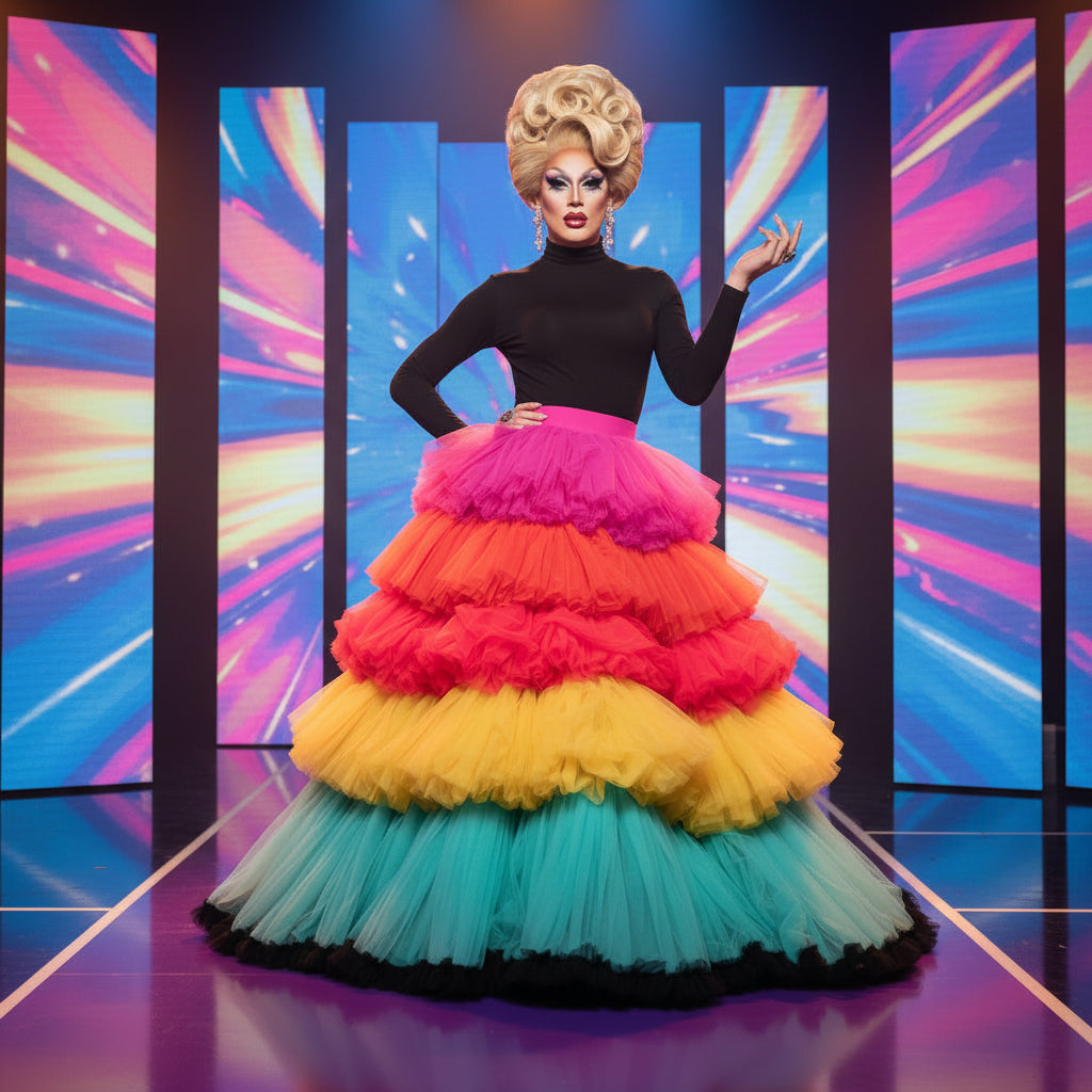 Rainbow Tiered Tutu Maxi Skirt | A-Line | S–XXXL