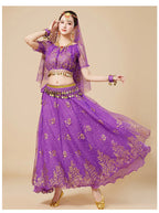 Bollywood Belly Dance Costume | 5-Piece Set with Veil & Headpiece