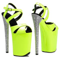 Patent Platform Ankle Strap Heels - 9 Inch Glitter Pole Dance Sandals