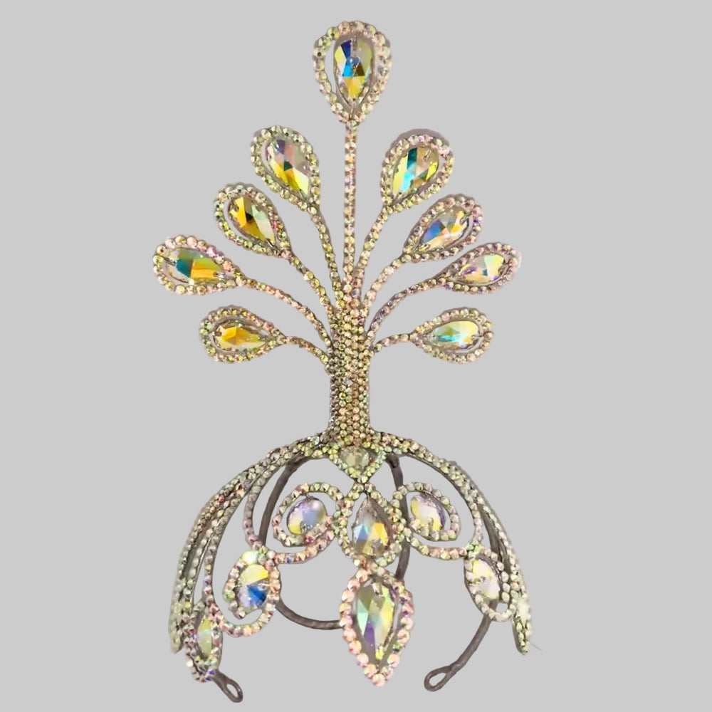 Oversized Rhinestone Crown Headpiece - Statement Tiara for Stage & Performance