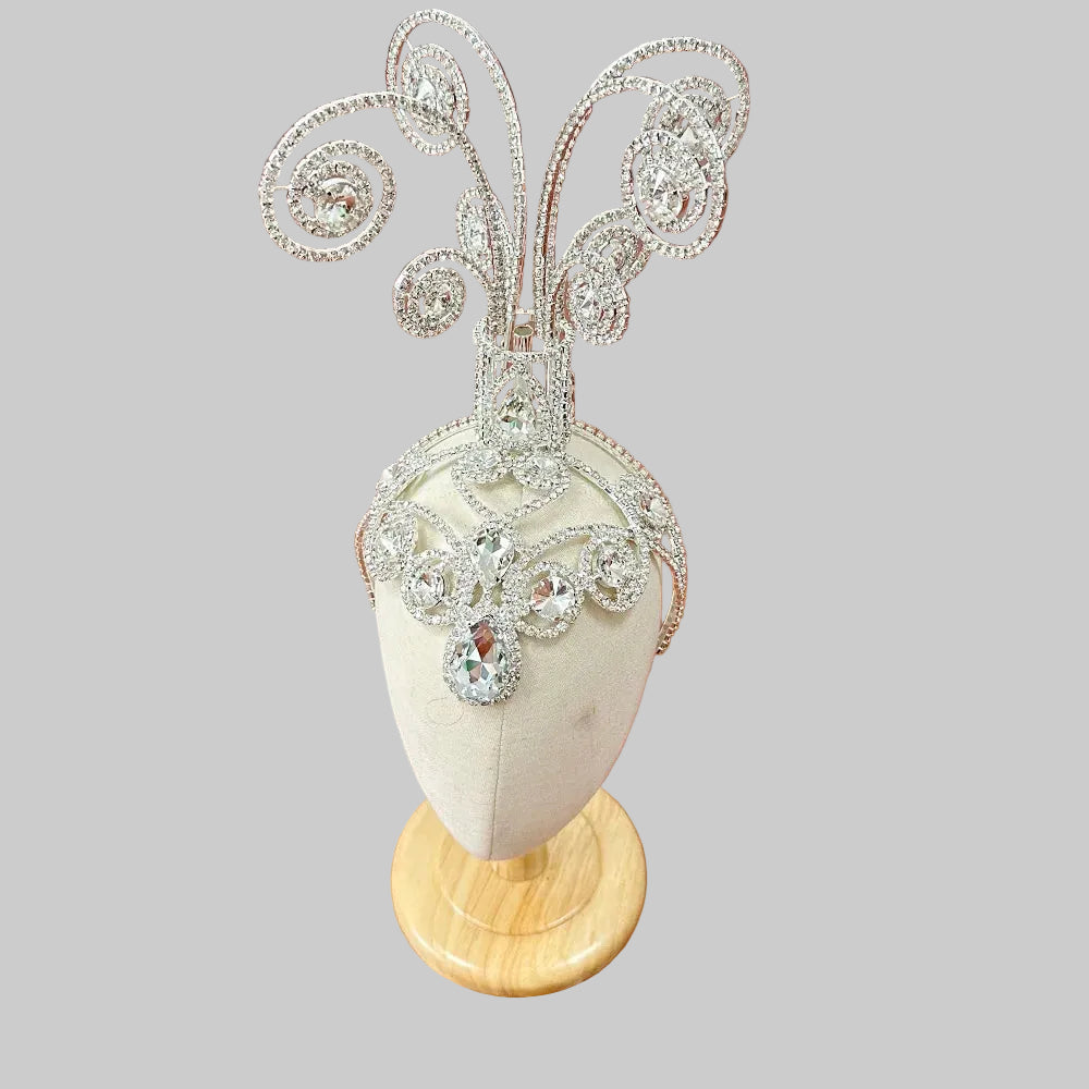 Rhinestone Headpiece - Exaggerated High Crown for Drag & Stage Performance