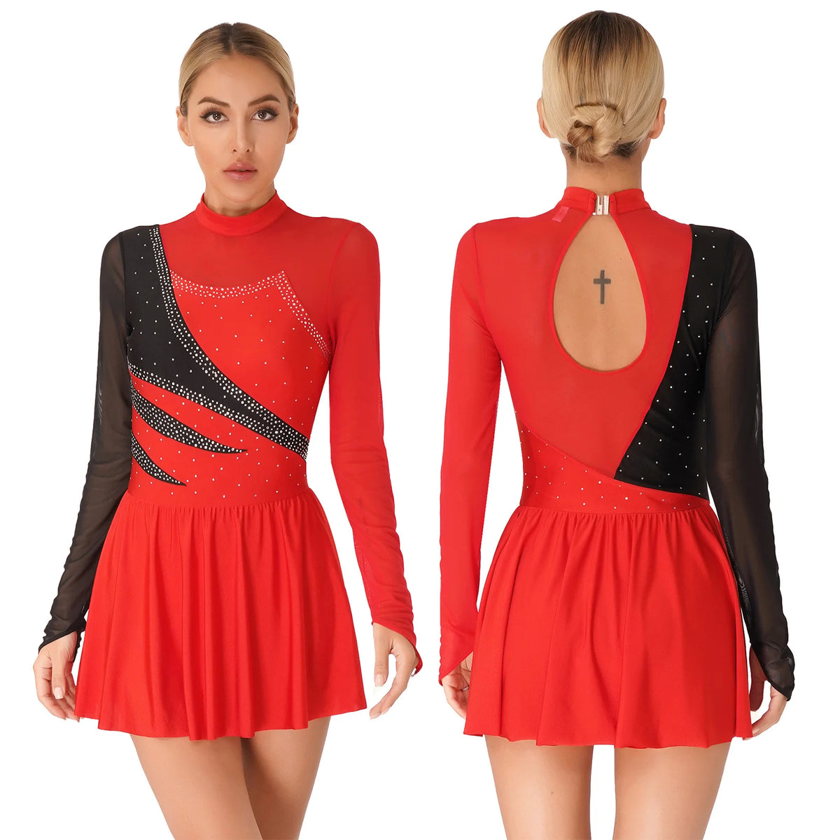 Aurora Rhinestone Lyrical Dance Leotard Dress