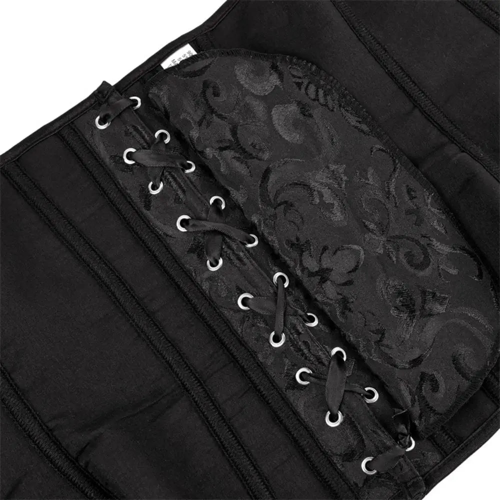 Gothic Jacquard Overbust Corset | Sweetheart | Ruffle & Lace