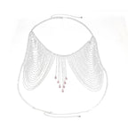 Rhinestone Tassel Chest Chain | Water Drop Body Jewelry
