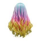 Rainbow Ombre Lace Front Wig | 24 Inch | Blue Pink Purple Yellow