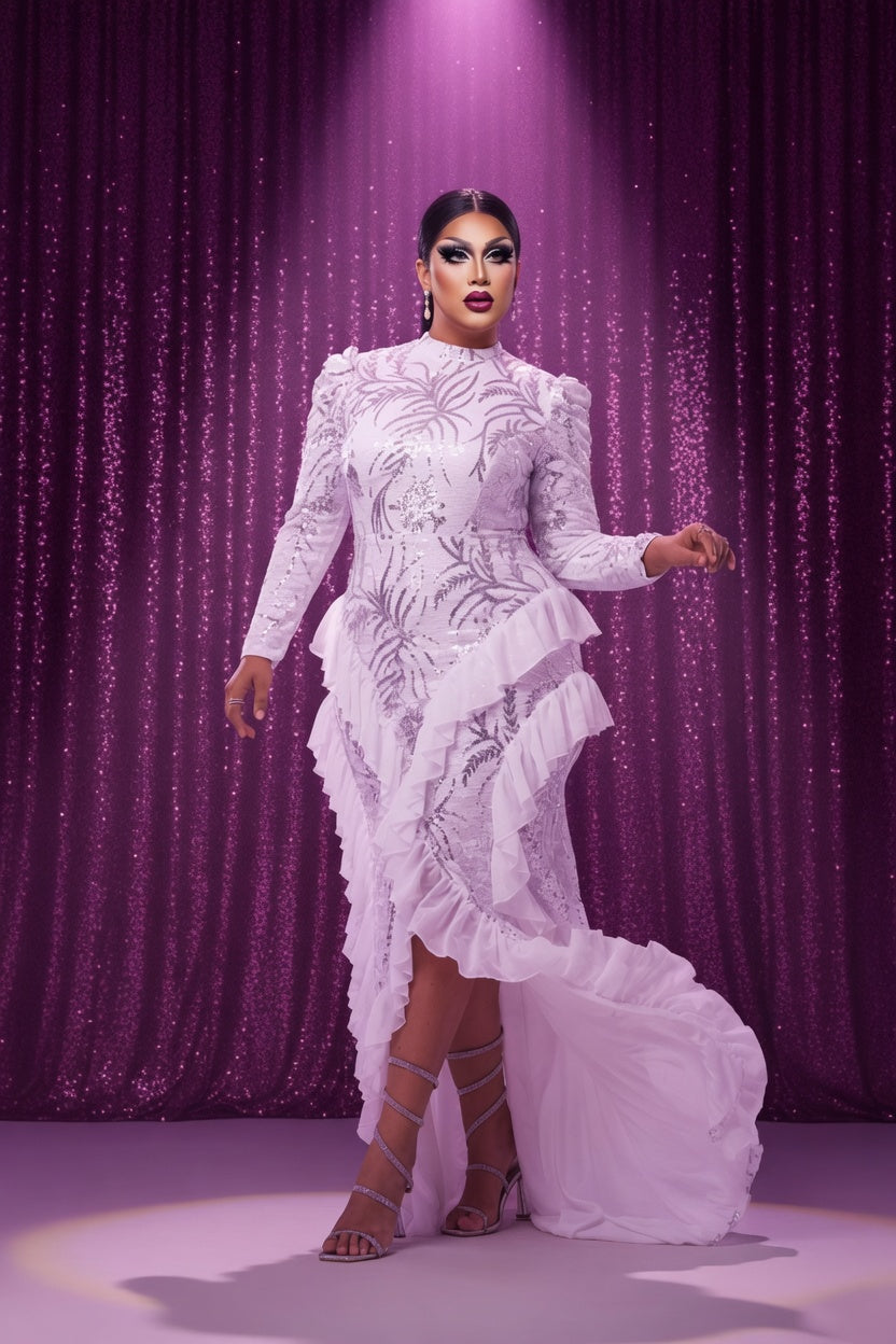 Tiered Pageant Gown | Long Sleeve | Plus Size